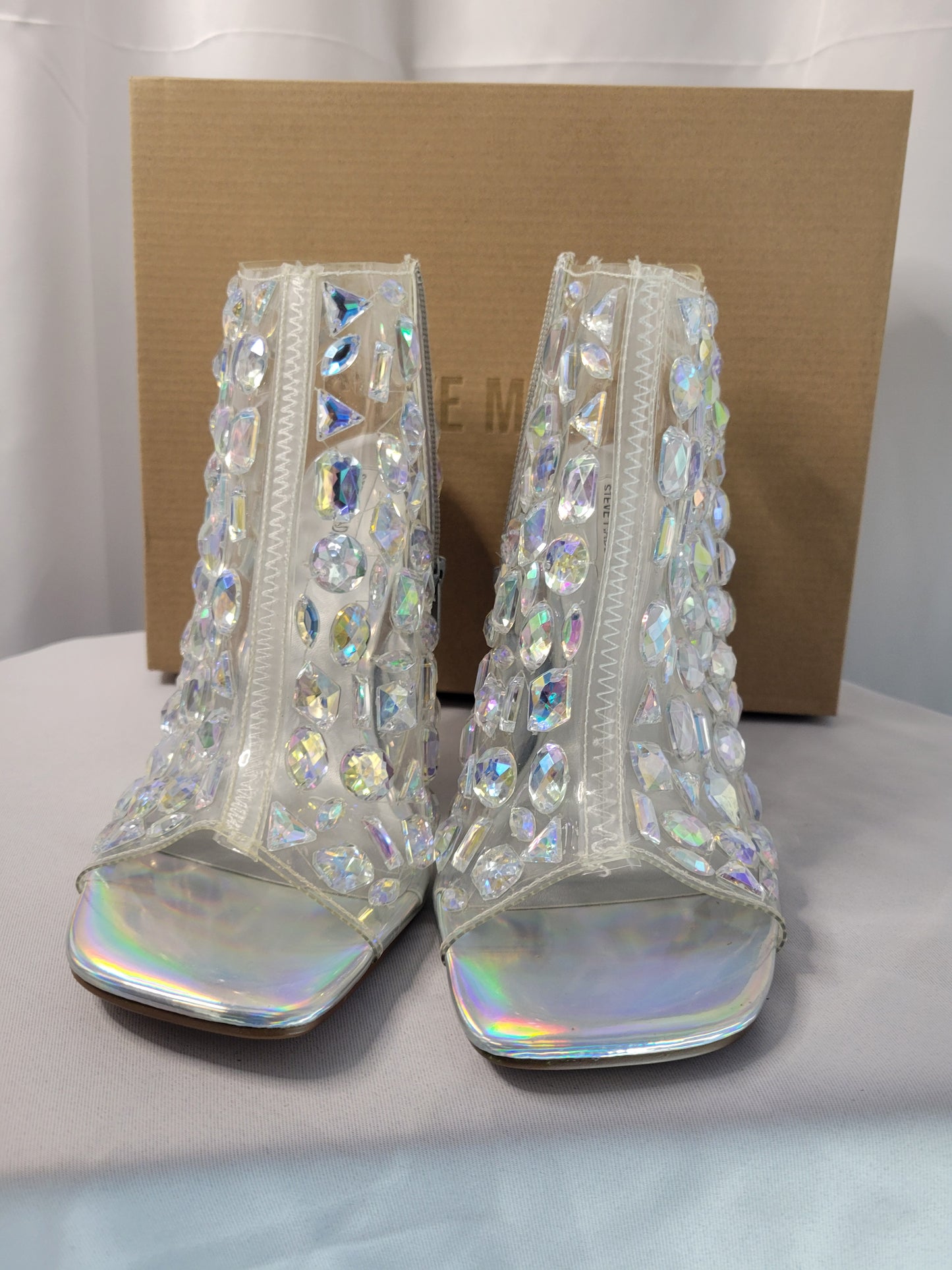 Steve Madden Iridescent Crystal Mesh Heels- Never worn- Size 8.5