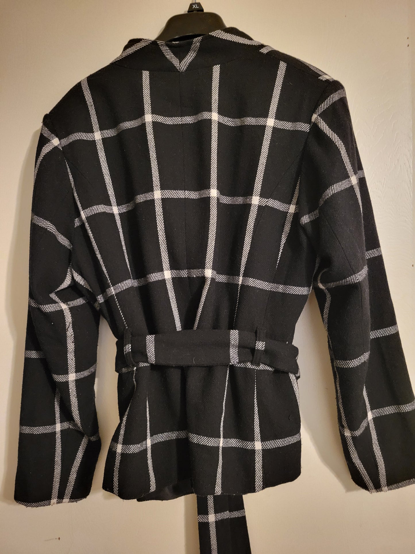 Jessica London Windowpane Belted Jacket - Size 16