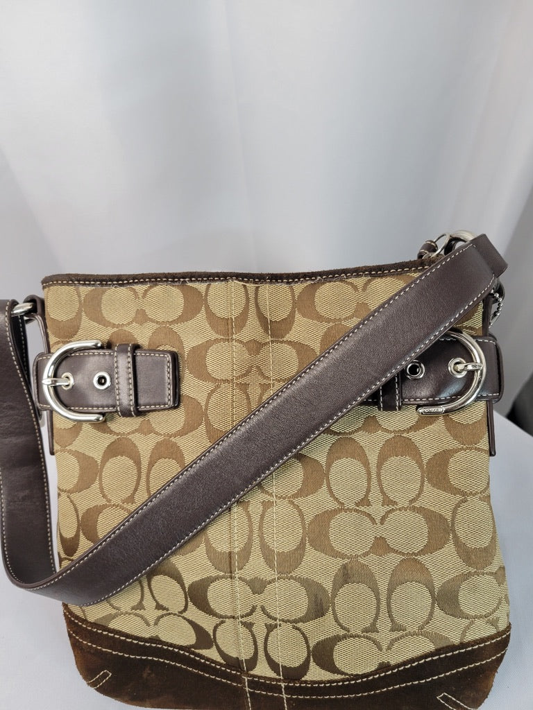 Vintage Coach Signature Buckle Shoulder Bag – Brown | Gently Used