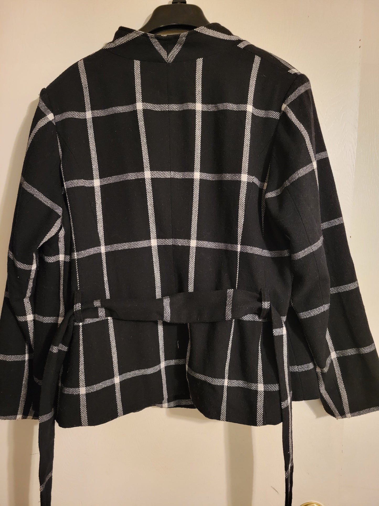 Jessica London Windowpane Belted Jacket - Size 16