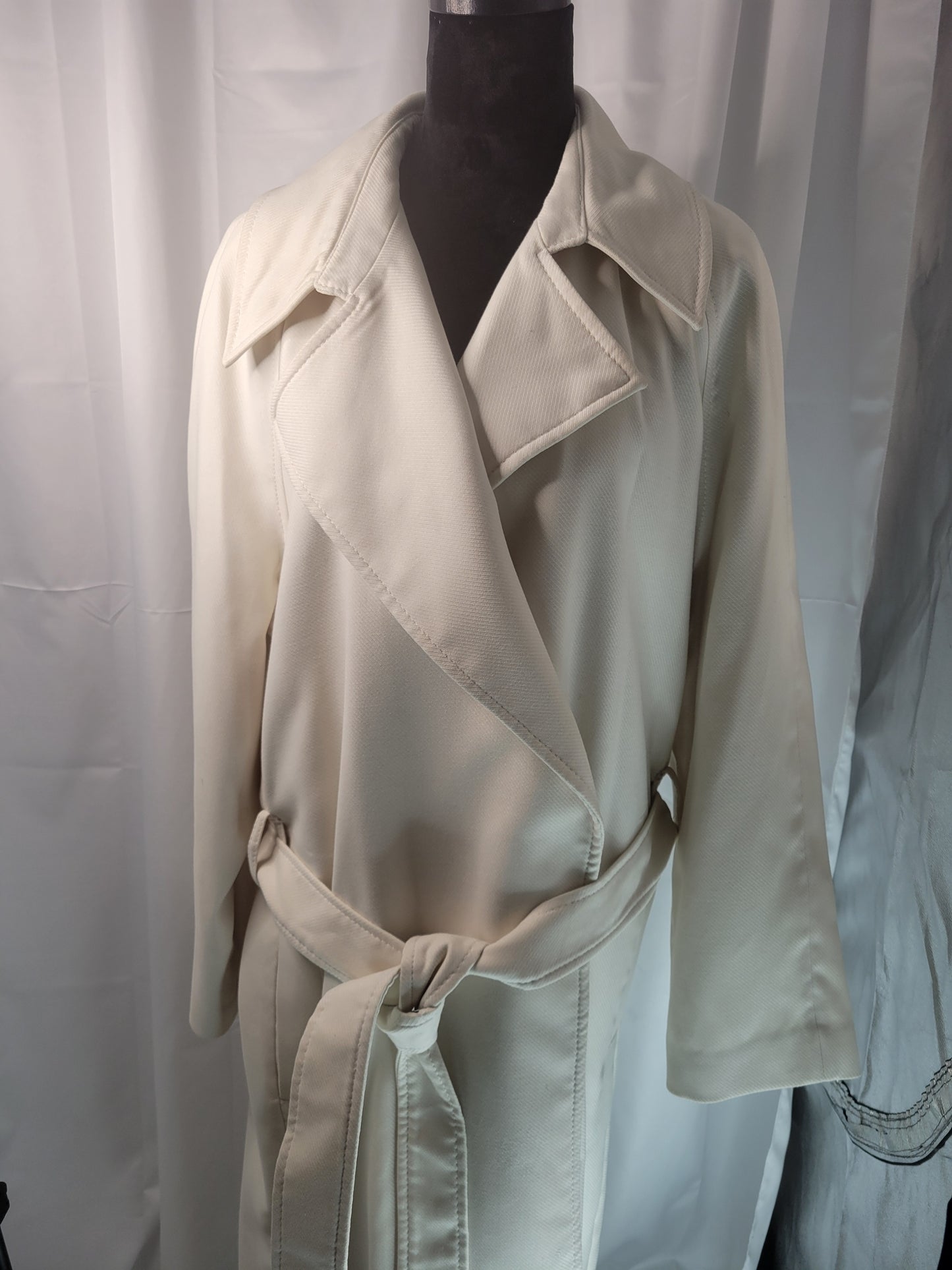 H & M Winter White Belted Trench Overcoat - New Condition - Size XL