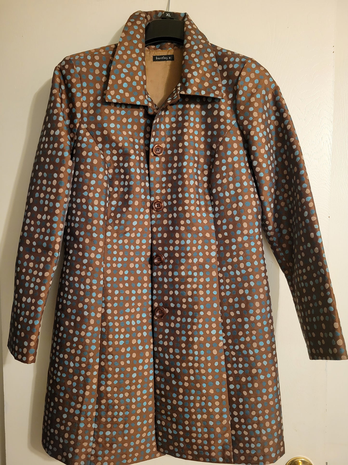 Bentley A | The Connector Coat – Satin Polka Dot Statement Trench