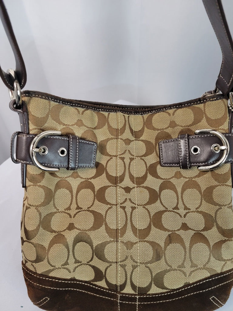 Vintage Coach Signature Buckle Shoulder Bag – Brown | Gently Used