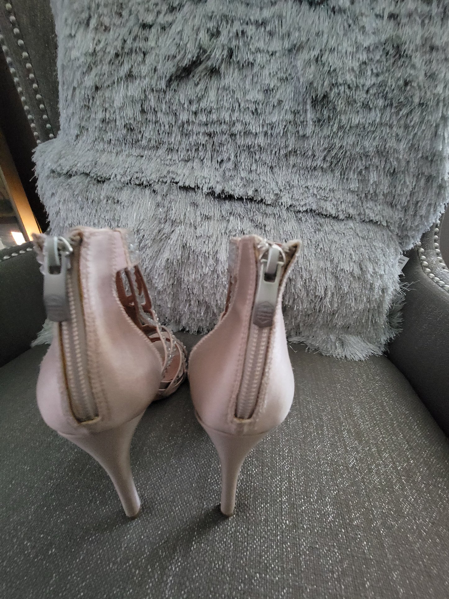 Vince Camuto Crystal Embellished Strapped Heel Sandals- New condition- Size 8.5