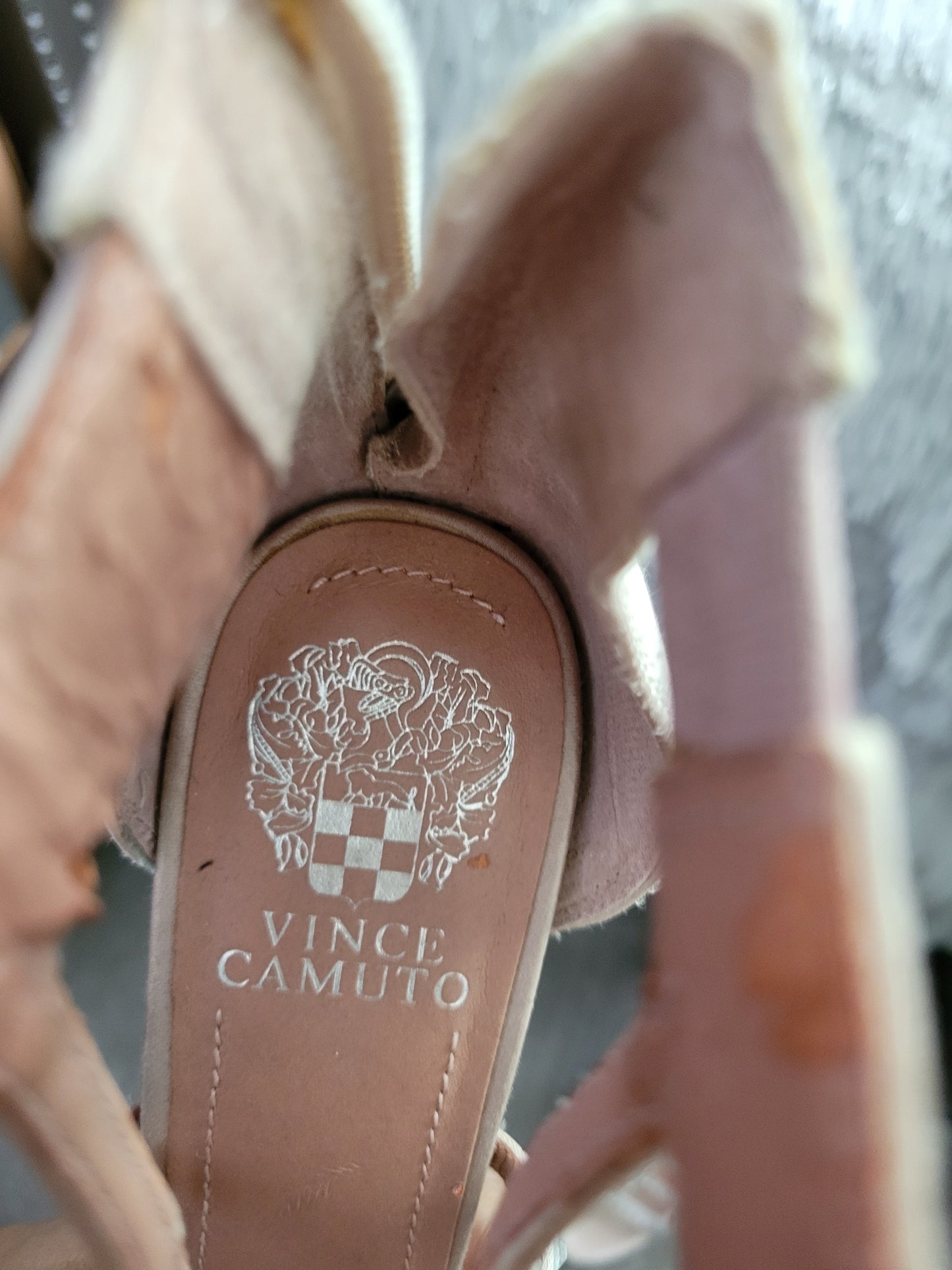 Vince Camuto Crystal Embellished Strapped Heel Sandals- New condition- Size 8.5